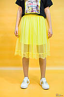 Юбка жёлтого цвета из еврофатина для девочки (158 см.) Marions