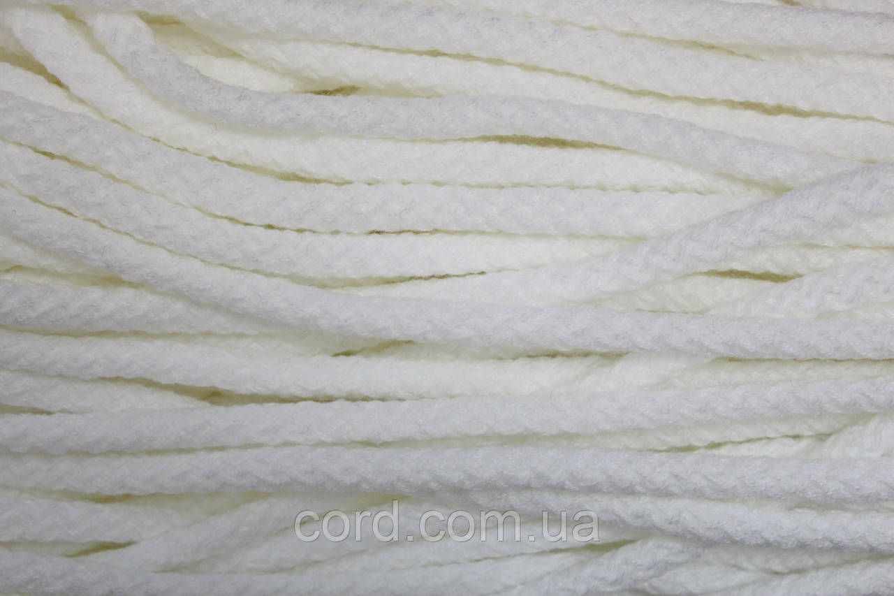 Шнур круглий акрил 10мм білий моток 100м, фото 1