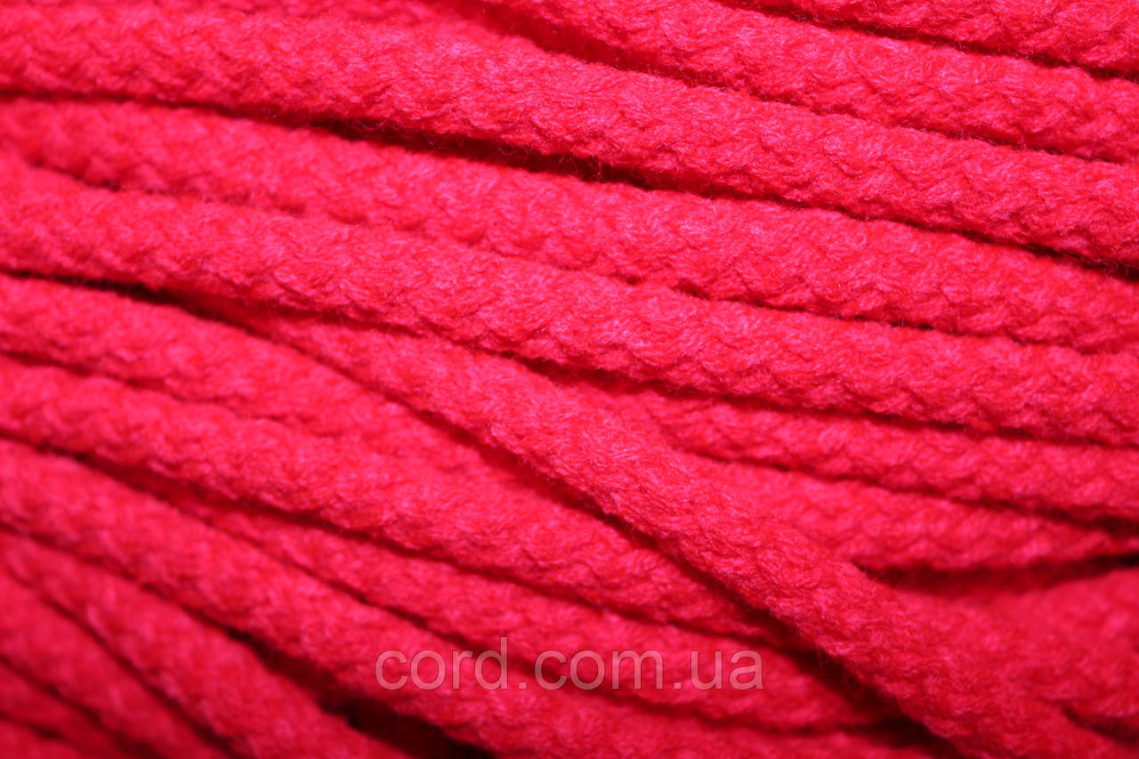 Шнур круглий акрил 10мм червоний моток 100м, фото 1