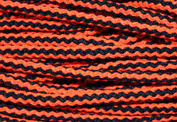 Шнур круглий акрил 8мм чорний+помаранчевий моток 100м