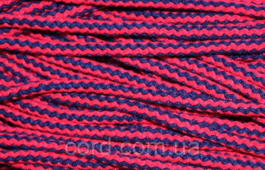 Шнур круглий акрил 8мм синій+червоний моток 100м, фото 1