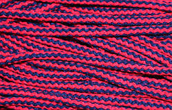 Шнур круглий акріловий 8мм синій+червоний моток 100м