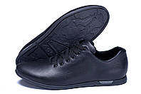 Мужские кожаные кроссовки Е-series Soft черные BEISHOP