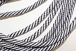 Шнур круглий спіраль 7мм темно-сірий+білий моток 100м, фото 2