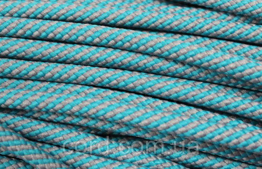 Шнур круглий спіраль 7мм сірий+ морська хвиля моток 100м, фото 1