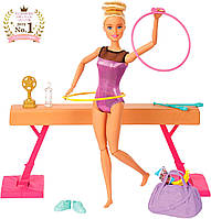 Лялька Барбі гімнастка на бревні булави обруч Barbie Gymnastics