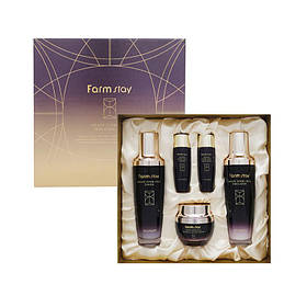 Набір антивікових засобів для обличчя FarmStay Grape Stem Cell Skin Care 3 set 5 шт (8809187042146)