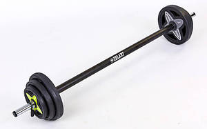 Штанга для аеробіки Zelart з обгумованими млинцями 20 кг (FI-7216)