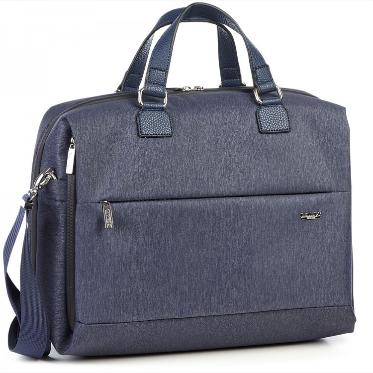 Сумка портфель чоловіча через плече синя тканинна для планшета та документів А4 Dolly 654 поліестер