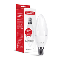 Лампа светодиодная MAXUS 1-LED-734 C37 7W 4100K 220V E14