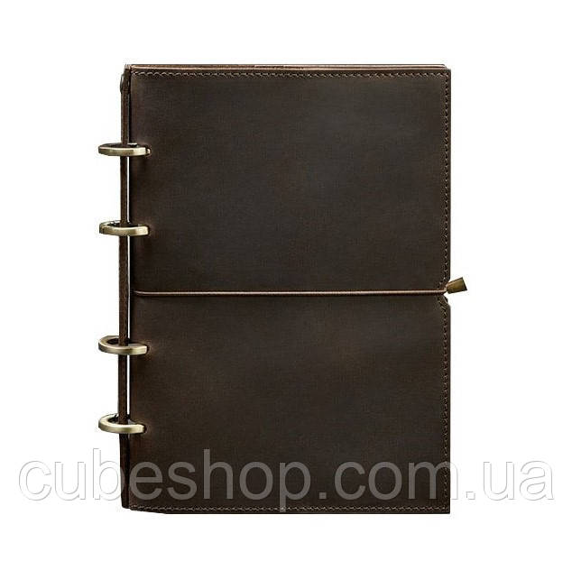 Шкіряний блокнот софт-бук на кільцях 9.0 Soft (темно-коричневий), фото 1
