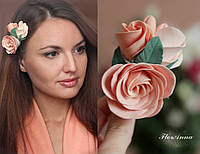 Красивая заколка для волос с розами ручной работы "Викторианские розы". Подарок девушке