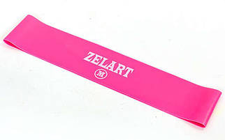 Стрічка опору, фітнес-гумка 500*50*0,7 мм Zelart жорсткість М, рожева