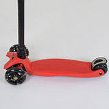 Дитячий самокат Best Scooter MAXI КРАСНИЙ, пластмасовий, 4 колеса PU, СВЕТ, трубка керма алюмінієва, фото 4