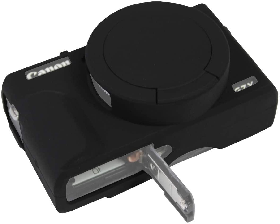 Защитный силиконовый чехол с крышкой для фотоаппаратов CANON G7X Mark III - черный - фото 7 - id-p1180430770