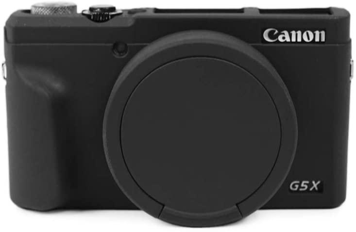 Захисний силіконовий чохол із кришкою для фотоапаратів CANON G5X Mark II - чорний