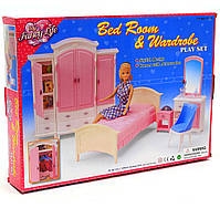 Дитяча іграшкова меблі Глорія Gloria для ляльок Барбі Гардероб і спальня 24014. Облаштуйте ляльковий будиночок, фото 2