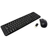Комплект клавіатура + миша бездротова USB Logitech MK220 (920-003169) чорний#, фото 3