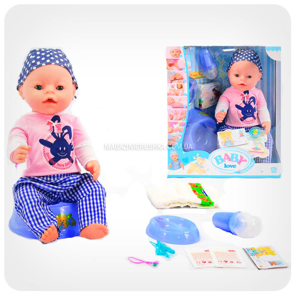 Интерактивная кукла Baby Born (беби бон). Пупс аналог с одеждой и аксессуарами 8 функций беби борн ВL 013 А - фото 1 - id-p118345197