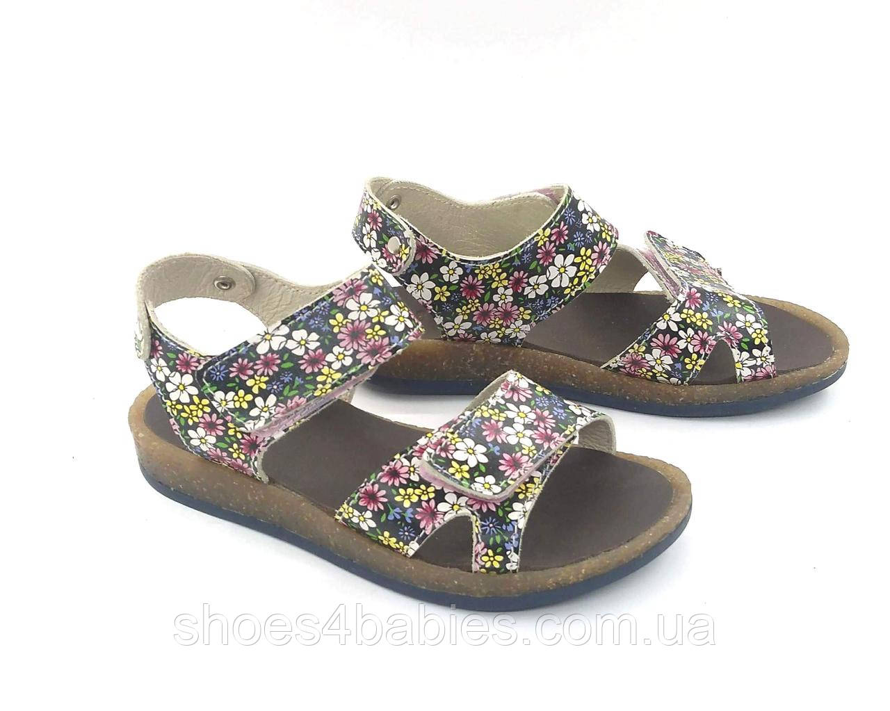 Босоніжки шкіряні р. 26 - 16,7см, ТМ FS Collection модель 3020 квіточки