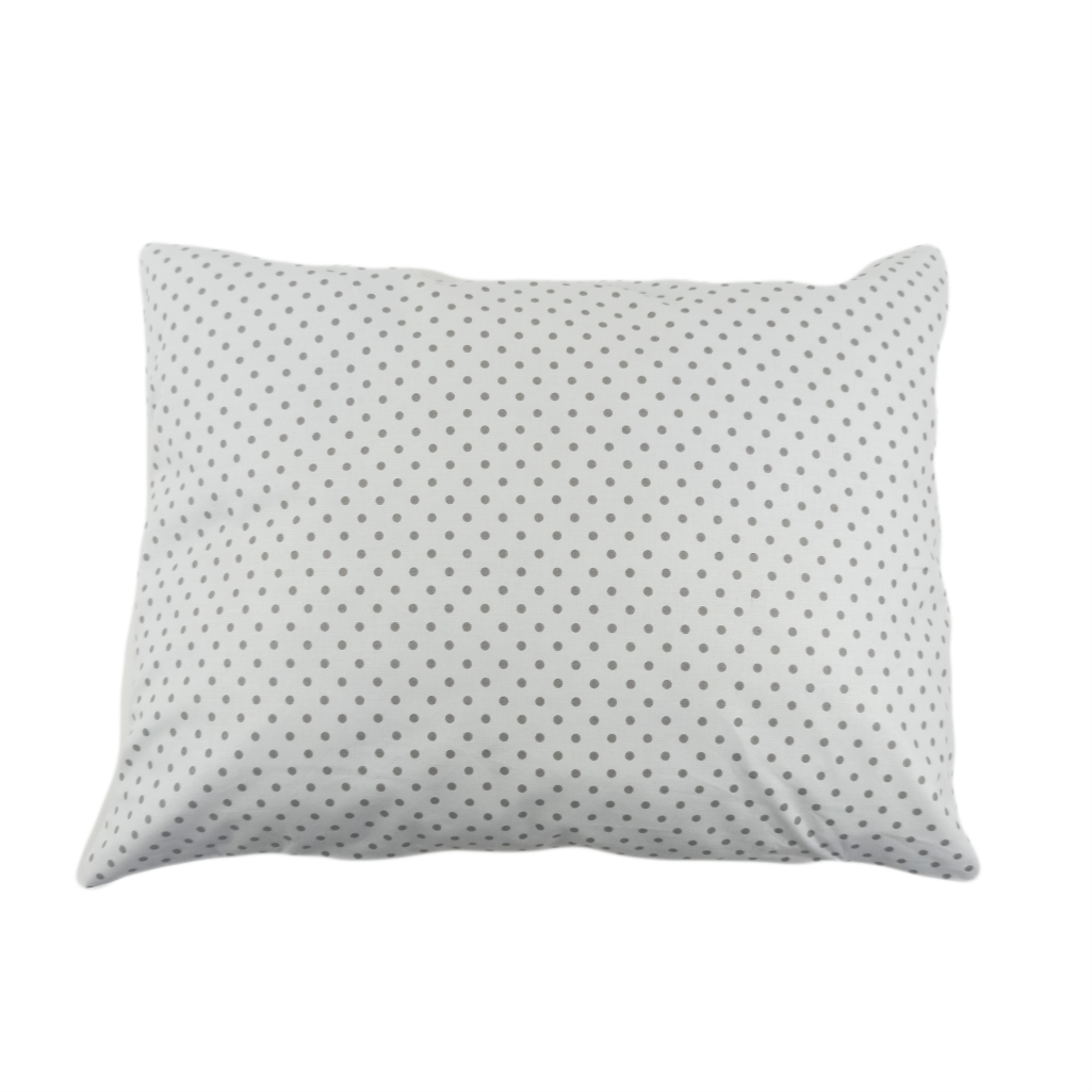Подушка, 45*35 см, (бавовна), (горох сірий на білому)