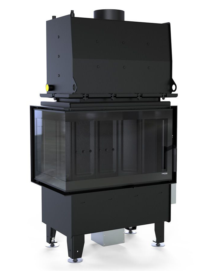 Камінна топка з водяним контуром DEFRO HOME RIVA SM BL SHORT (Чорний шамот), фото 1