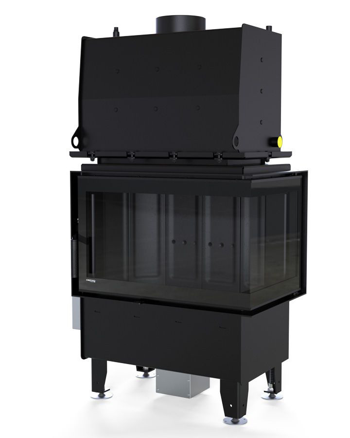 Камінна топка з водяним контуром DEFRO HOME RIVA SM BP SHORT (Чорний шамот)
