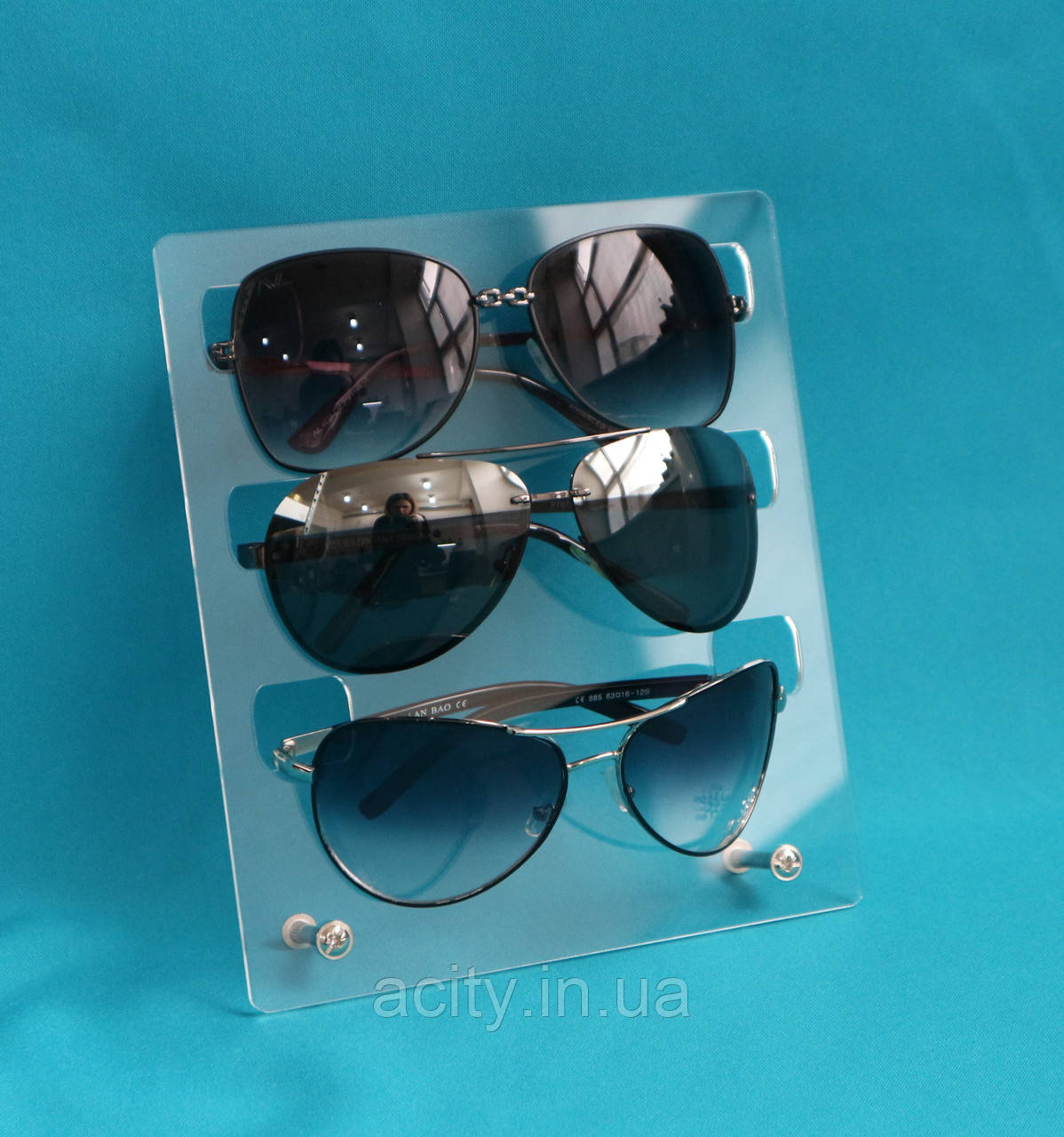 Стійка акрилова для окулярів на 3 пари, фото 1