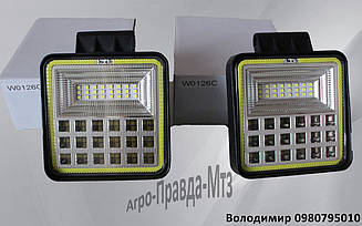 LED фара 126Вт квадратна (42*3діода+лед кольцо)