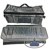 М'які сидіння накладки 650х200х100 мм з сумкою рундуком для надувних човнів ПВХ, колір сірий, фото 5