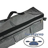 М'які сидіння накладки 650х200х100 мм з сумкою рундуком для надувних човнів ПВХ, колір сірий, фото 6