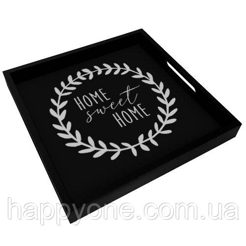 Дерев'яна таця з принтом Home sweet home