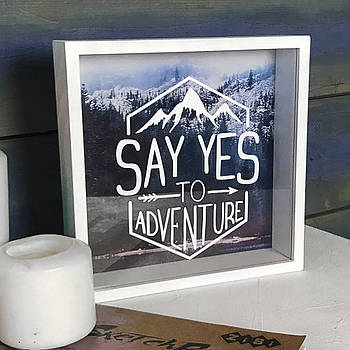 Дерев'яна скарбничка для грошей Say yes to adventure