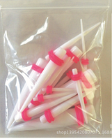 Конусні розтяжки. Набір розтяжок 9 пар (18 шт.) для пірсингу вух. Білий колір