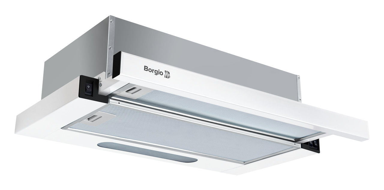 Кухонна витяжка вбудована BORGIO SLIM (TR) full glass 60 white