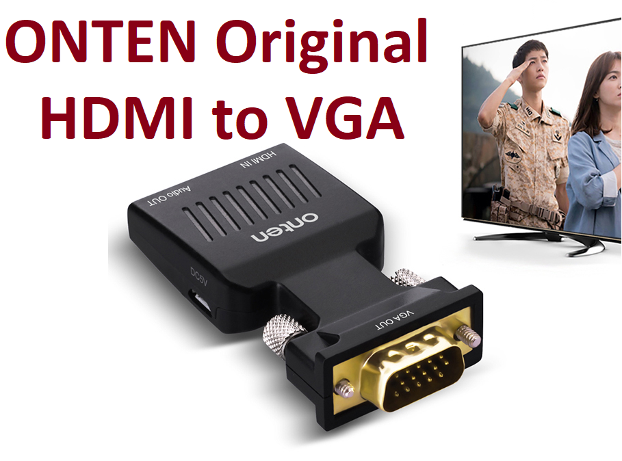 HDMI to VGA Onten Original +Audio + Живлення конвертер адаптер перехідник ONT-7557