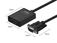 HDMI to VGA Onten Original +Audio + Живлення конвертер адаптер перехідник ONT-7557A, фото 6