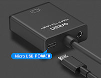HDMI to VGA Onten Original +Audio + Живлення конвертер адаптер перехідник ONT-7557A, фото 4