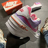 Жіночі кросівки Nike Air Force Shadow Violet White Pink, жіночі кросівки найк аір форс шадоу, фото 6