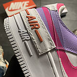 Жіночі кросівки Nike Air Force Shadow Violet White Pink, жіночі кросівки найк аір форс шадоу, фото 7