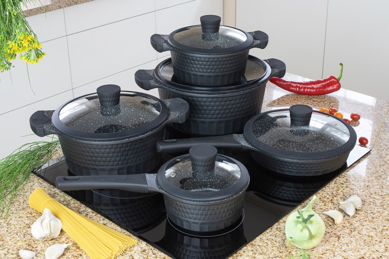 Набір посуду Edenberg EB-9186 з мармуровим антипригарним покриттям на 10 предметів