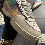 Жіночі кросівки Nike Air Force 1 Shadow Beige Violet, жіночі кросівки найк аір форс 1 шадоу, фото 5