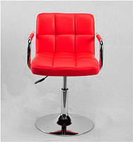 Крісло Arno Arm ЕК червоний 1007 CH Base на хромованій базі з підлокітниками, регулювання висоти сидіння, фото 4