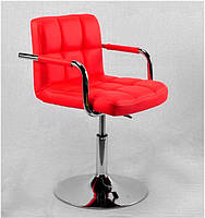 Крісло Arno Arm ЕК червоний 1007 CH Base на хромованій базі з підлокітниками, регулювання висоти сидіння, фото 5