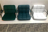 Крісло Arno Arm сірий велюр В-1004 CH Base на хромованій базі з підлокітниками, регулювання висоти сидіння, фото 5