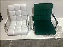 Стілець Augusto 4-CH-Base оксамит фрез B-1025 на хромованій квадратній опорі з регулюванням висоти, фото 9