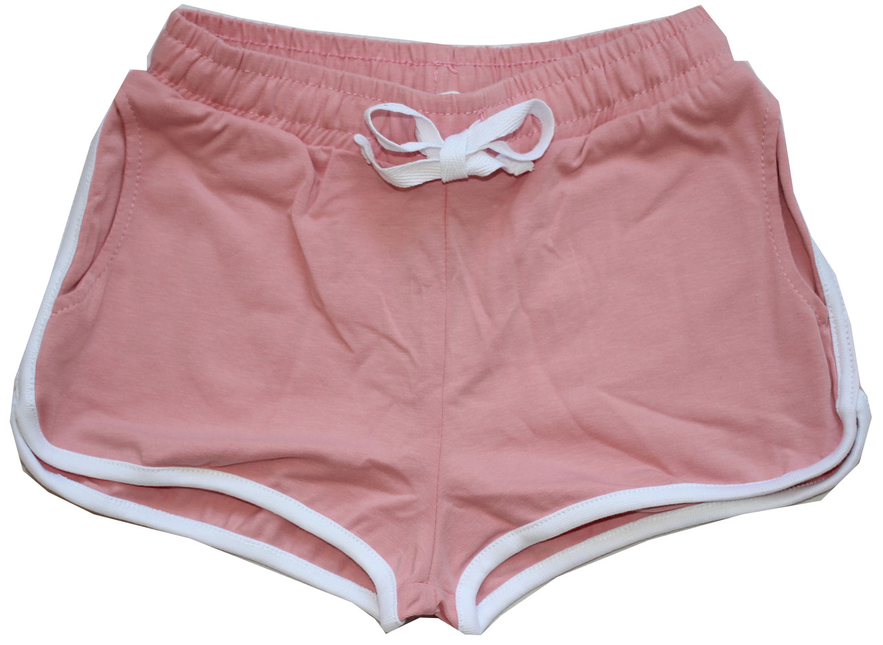 Шорти літні для дівчаток, короткі спортивні, рожеві, 134 см, Фламінго