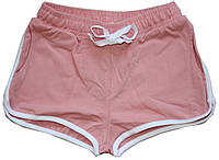 Шорты летние для девочек, короткие спортивные, розовые, 134 см, Фламинго