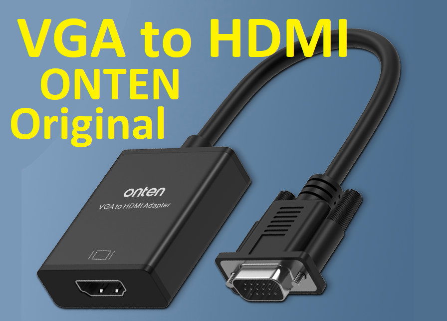 Конвертор VGA to HDMI Onten Original + Аудіо + Живлення Адаптер Перетворювач OTN-5138S
