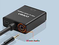 Конвертор VGA to HDMI Onten Original + Аудіо + Живлення Адаптер Перетворювач OTN-5138S, фото 3